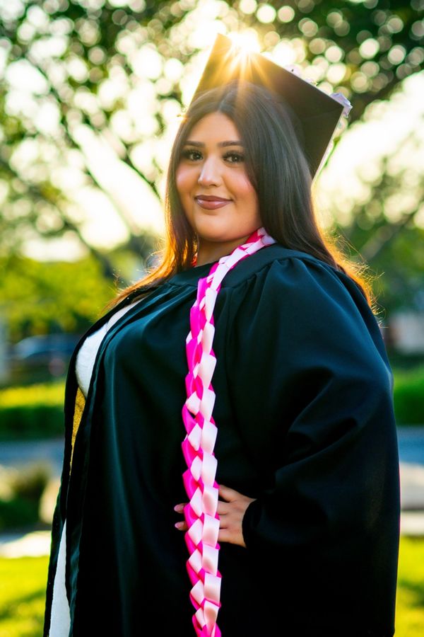 Graduate posing in a classic portrait