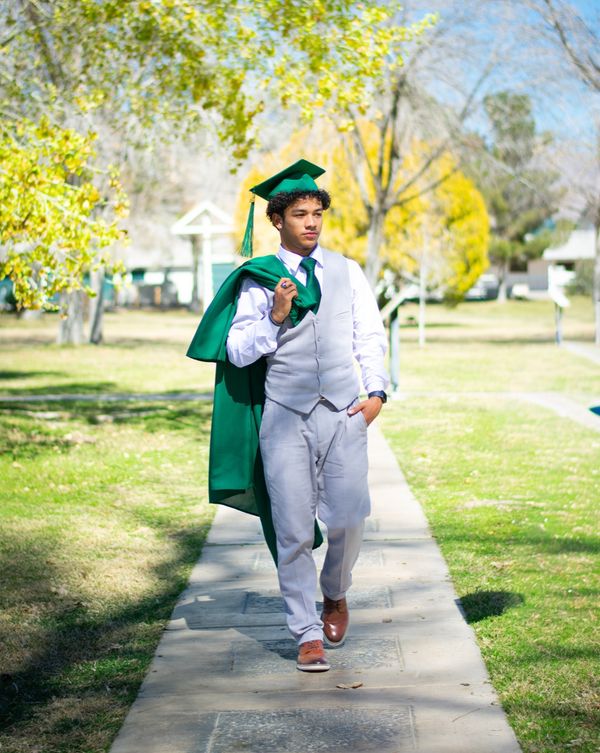 Candid graduation portrait moment