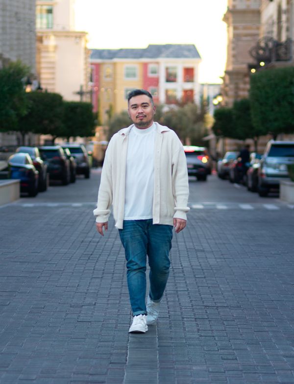 Man walking on a city street