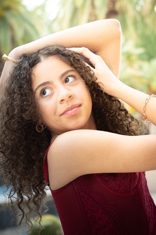 Young girl in a playful portrait