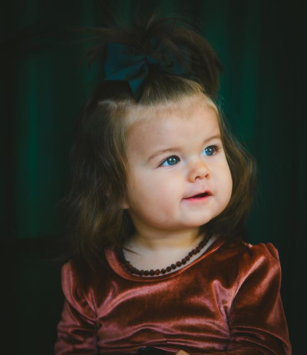 Newborn portrait with soft styling