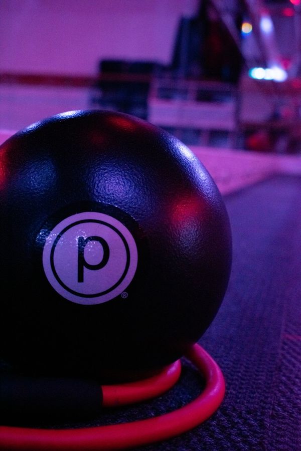 Fitness studio action portrait